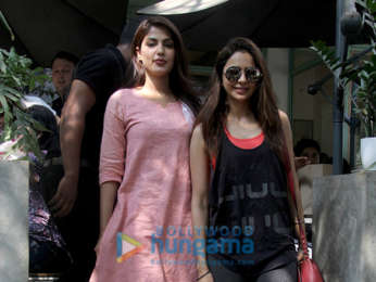Rhea Chakraborty and Rakul Preet Singh spotted at Kitchen Garden in Bandra