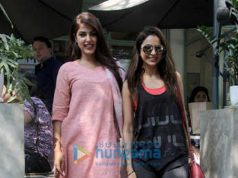 Rhea Chakraborty and Rakul Preet Singh spotted at Kitchen Garden in Bandra