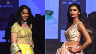 Saina Nehwal and Meenakshi Dixit on RAMP at LFW Day 4