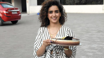 Sanya Malhotra snapped celebrating her birthday with the media