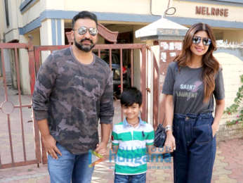 Shilpa Shetty snapped with family at Farmers’ Cafe