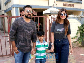 Shilpa Shetty snapped with family at Farmers’ Cafe