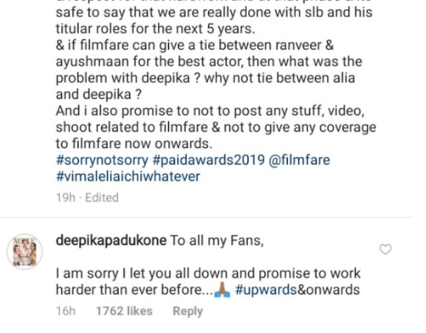 After fans express disappointment, Deepika Padukone SPEAKS UP on losing Filmfare Best Actress Award to Alia Bhatt