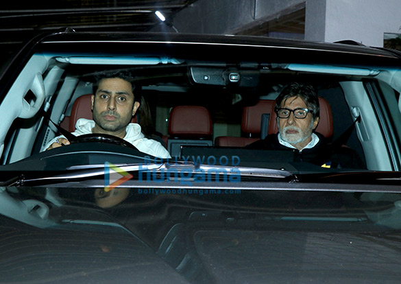 amitabh bachchan abhishek bachchan and shweta bachchan spotted at sunny super sound in juhu 5