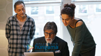 on the sets of the movie Badla