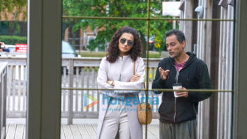 on the sets of the movie Badla