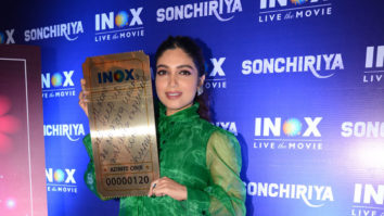 Bhumi Pednekar Spotted at Cinemaghar to promote her film Sonchiriya