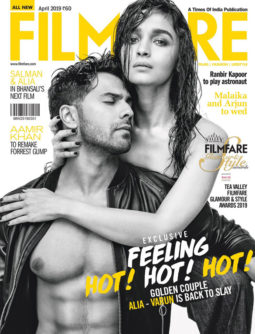 Varun Dhawan and Alia Bhatt on the cover of Filmfare, Apr 2019