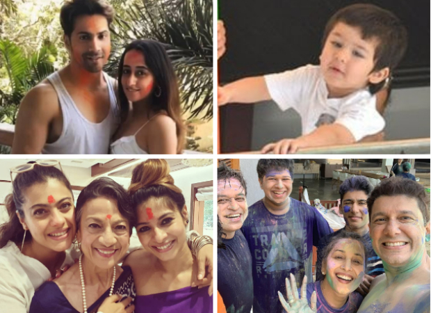 Holi 2019 Special: Varun Dhawan, Natasha Dalal, Madhuri Dixit, Nora Fatehi, Kajol, Taimur Ali Khan celebrate festival of colours