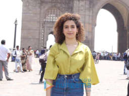 Sanya Malhotra promotes Photograph at Gateway of India, Mumbai