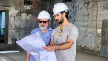 Shahid Kapoor shares an adorable picture with papa Pankaj Kapoor as they are candidly captured in his under-construction flat