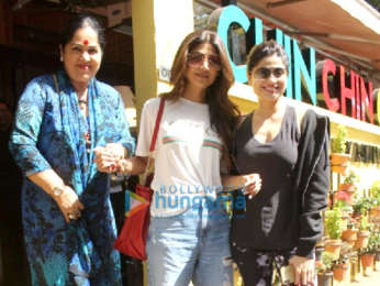 Shilpa Shetty snapped with her family at Chin Chin Chu restaurant in Juhu