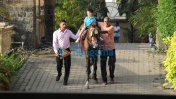 Taimur Ali Khan snapped taking horse ride near Amrita Arora’s residence