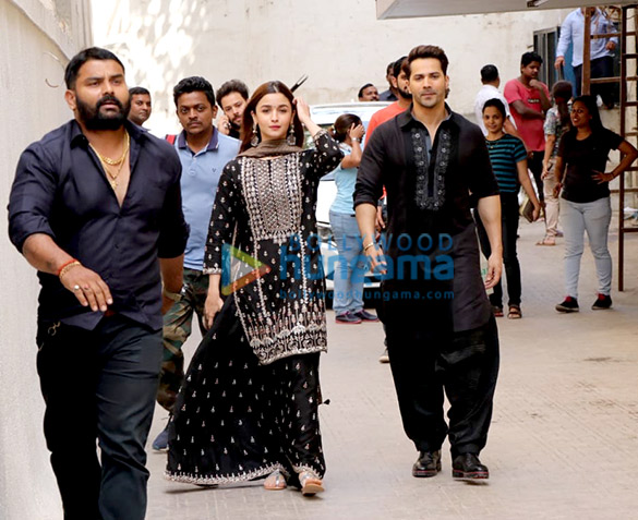varun dhawan and alia bhatt snapped at the song launch of first class from kalank 4