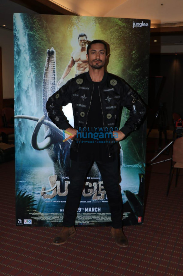 vidyut jammwal and hollywood director chuck russell snapped at raheja classique club andheri west while promoting junglee 6