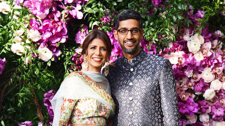 Google CEO Sundar Pichai at Akash-Shloka’s Wedding Reception
