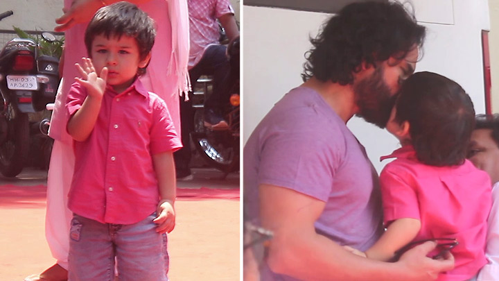 Saif Ali Khan & Taimur Ali Khan SPOTTED at Film City for Pataudi Campaign