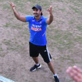 '83: Ranveer Singh greets the crowd while training with Kapil Dev and squad at Dharamshala