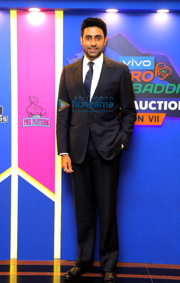 Abhishek Bachchan attends the VIVO Pro Kabaddi auctions season VII