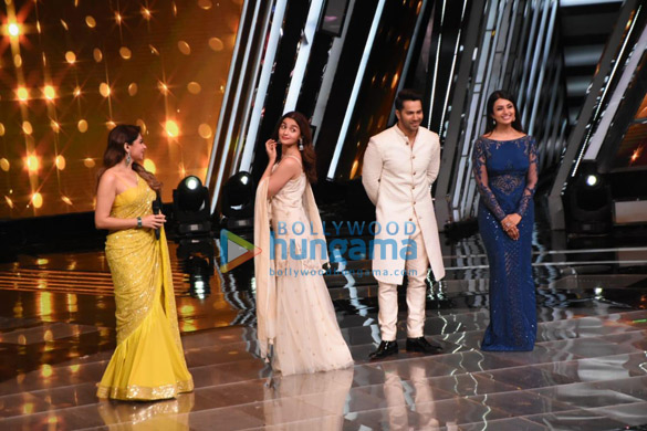 alia bhatt and varun dhawan snapped on the sets of voice of india 7