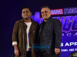 Joe Russo and A.R. Rahman launch the Marvel Anthem at the Avengers: Endgame event