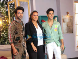 Rajkummar Rao and Ishaan Khatter snapped with Neha Dhupia on the sets of BFFs with Vogue season 3