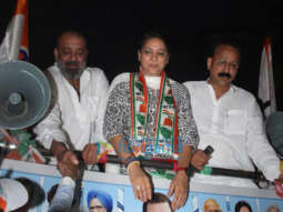 Sanjay Dutt, Priya Dutt and Baba Siddiqui snapped at Congress rally in Santacruz