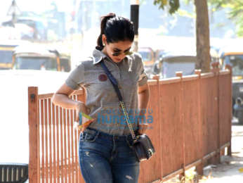 Sonal Chauhan snapped outside Skyfire producer Shabina Khan's office