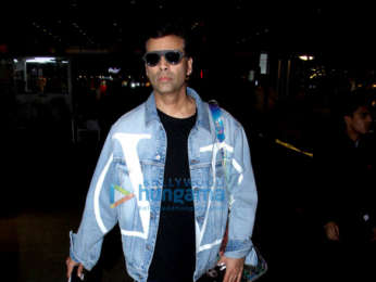 Sonam Kapoor Ahuja, Anand Ahuja and Karan Johar snapped at the airport