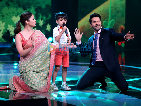 varun dhawan and alia bhatt snapped on the sets of saregama lil champs 3