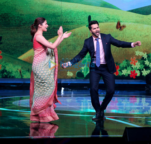 varun dhawan and alia bhatt snapped on the sets of saregama lil champs 5