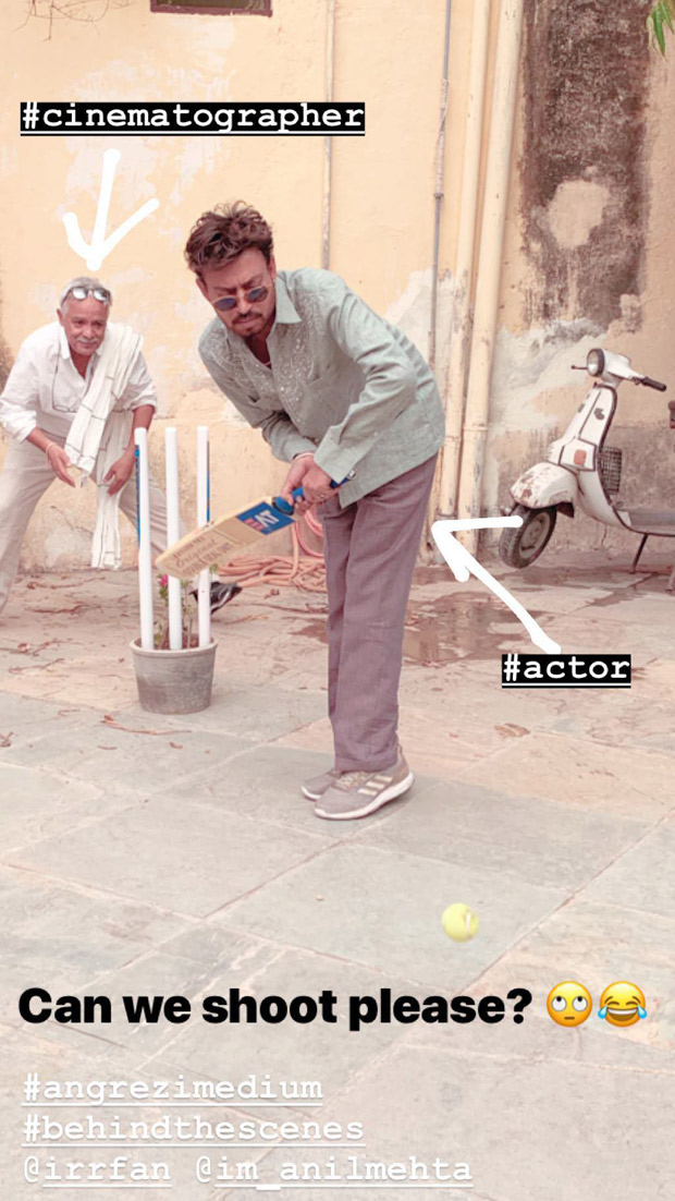 Woah! Irrfan Khan playing cricket on the sets of Angrezi Medium will definitely make you smile