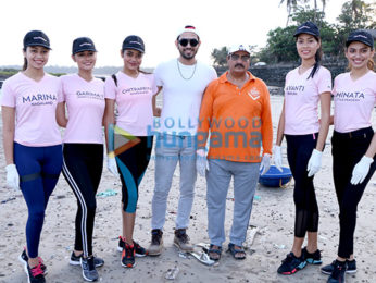 Afroz Shah and Dia Mirza snapped participating in a beach cleaning drive