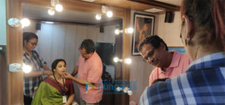 on the sets of the movie Mission Mangal