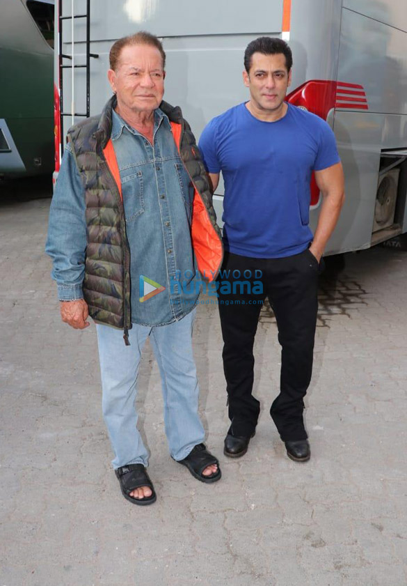photos salman khan salim khan and alvira snapped promoting bharat at mehboob studios 2