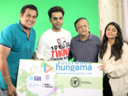 Rajkummar Rao, Asif Bhamla, Shaan & Saher Bhamla at the shoot of Bhamla Foundation’s anti air pollution anthem #HawaAaneDe
