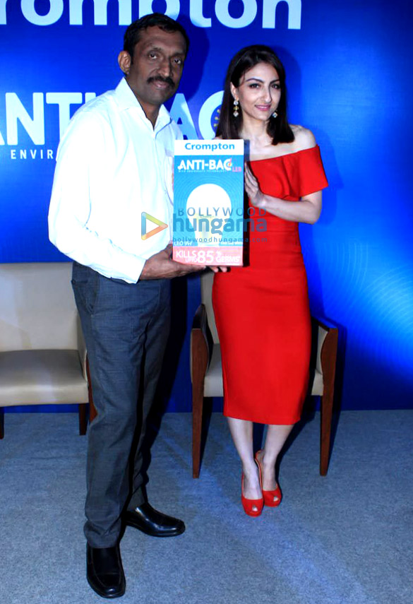 Soha Ali Khan snapped at the launch of the Futuristic Anti-Bac Led Bulb