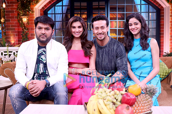 student of the year 2 stars tiger shroff tara sutaria and ananya pandey snapped on the sets of the kapil sharma show 3