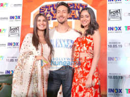 Tiger Shroff, Ananya Panday and Tara Sutaria snapped at the Patrika Gate during promotions of Student Of The Year 2 in Jaipur
