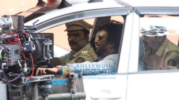 Photos: Rajinikanth snapped during a shoot in Mumbai