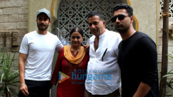 Photos: Vicky Kaushal and Sunny Kaushal snapped with their parents at Bayroute in Juhu