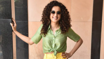 Taapsee Pannu snapped during media interactions for her film Game Over