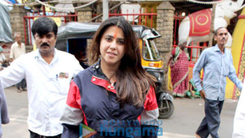 Photos: Ekta Kapoor and Jeetendra spotted at the Shani Mandir in Juhu