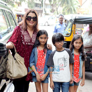 Photos: Farah Khan snapped with her kids at Kromakay Salon in Juhu