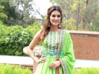 Photos: Kriti Sanon, Diljit Dosanjh and Varun Sharma snapped during ‘Arjun Patiala’ promotions at Imperial Hotel, New Delhi