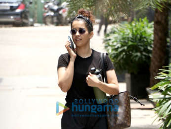 Photos: Sanya Malhotra snapped at I Think Fitness in Bandra