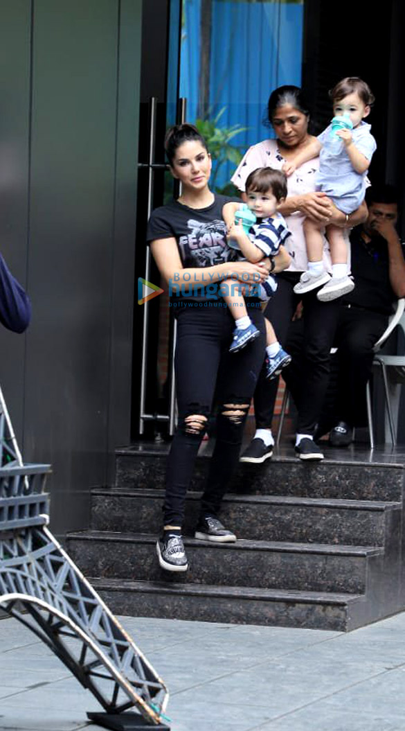 Photos: Sunny Leone snapped with her kids