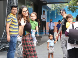 Photos: Sunny Leone snapped with her kids at play school in Juhu