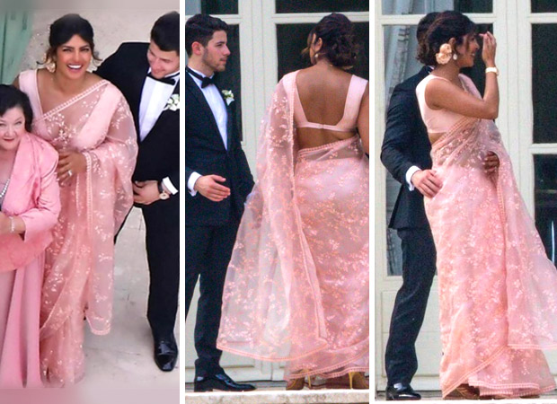 Priyanka Chopra Jonas brings her desi element to Paris in a Sabyasachi saree at Joe Jonas and Sophie Turner’s wedding