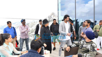 on the sets of the movie Saaho